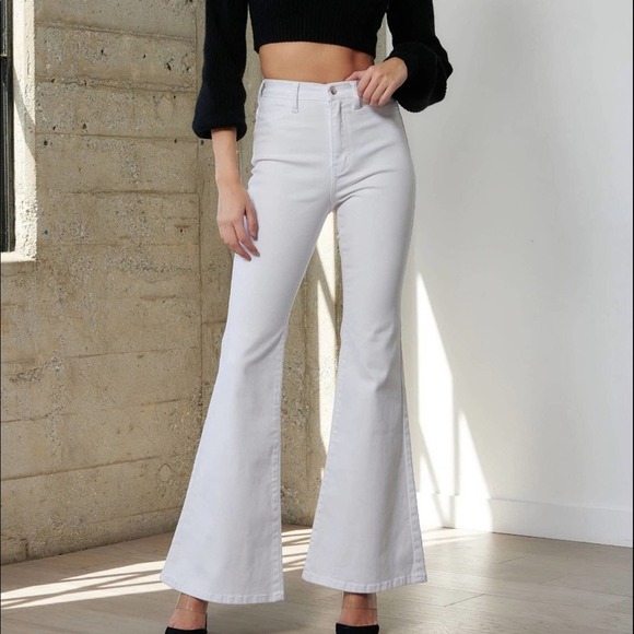 Bell Wide Leg Flare Jeans White Size 13 - Picture 1 of 5